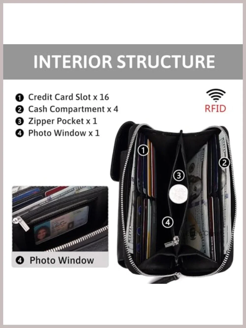Genuine Leather Small Crossbody Bag RFID Blocking Phone Purse Wallet Adjustable